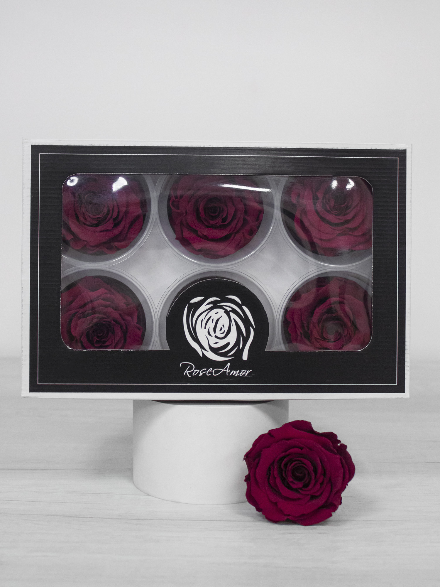 Роза стабилизированная RoseAmor LL+ Pin 02 ягодная